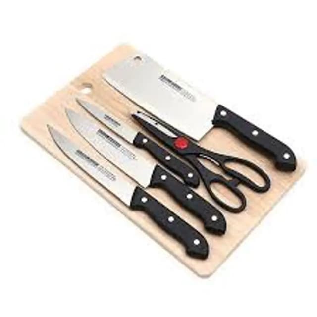 Ryl Cutting Board & Knife Set 8817-6 Pc Res 6231