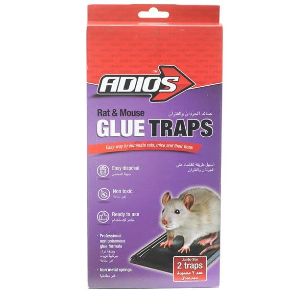 Adios Rat And Mouse Glue Traps Jumbo 2 Traps