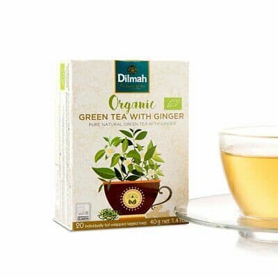 Dilmah Organic Pure Natural Green Tea Ginger 2 g x 20 Sachets