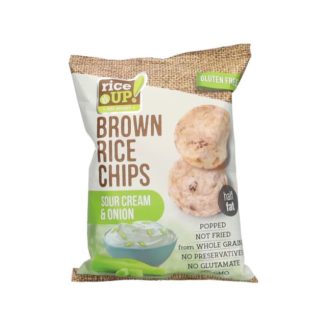 Rice Up Gf Brown Rice Chips Sour Half Fat Cream And Onion 25 g