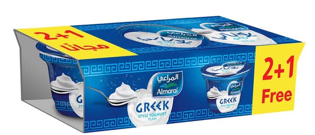 Almarai Greek Style Plain Yoghurt, 3x150g