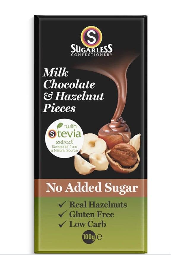 Sugarless Milk Chocolate With Hazelnut 100 g
