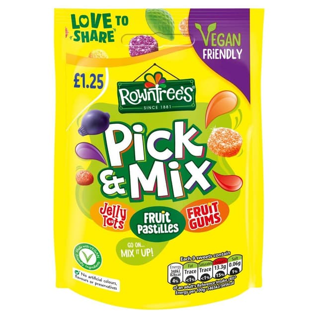 Rowntrees Pick N Mix Vegan  £1.25 120G