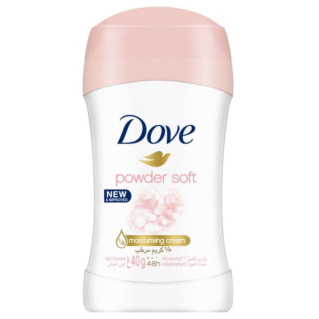 Dove Women Powder Soft 0% Alcohol 48H Deodorant Stick, 40g