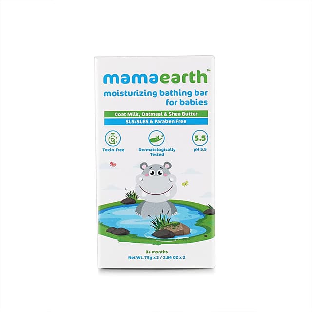 MamaEarth Moisturizing Bathing Bar Soap For Babies, Pack Of 2 x 75 g