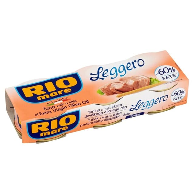 ريو ماري لحم تونة خفيف مع قليل من زيت الزيتون البكر 60 g x 3
