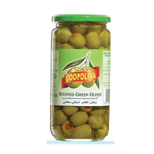 Coopoliva Green Stuffed Olives, 200g