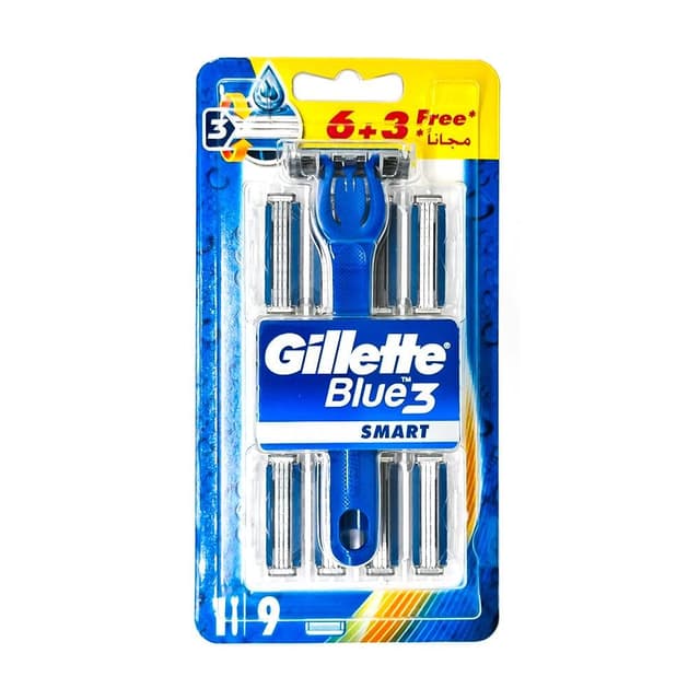 Gillette Blue 3 Smart Razor with Blades, 1 Pack