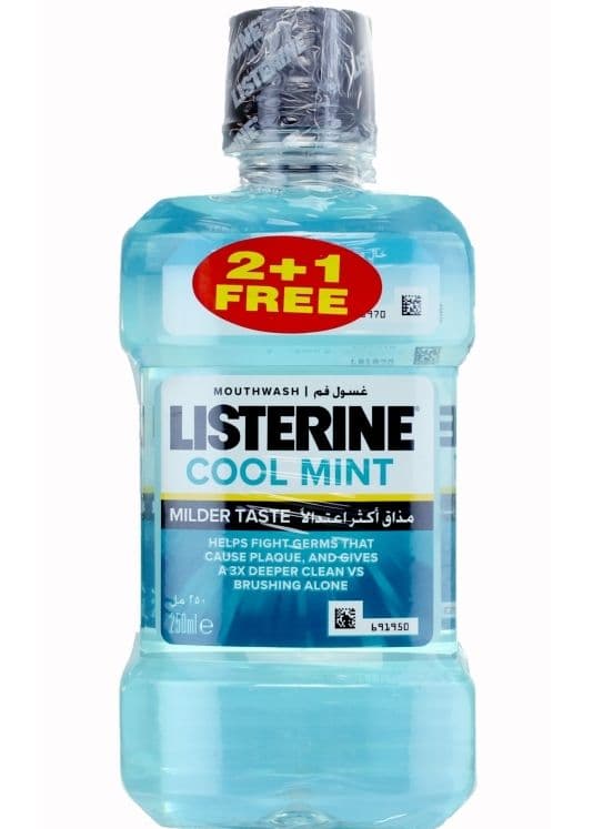Listerine Zero Mouthwash 250ml 2 + 1 Free