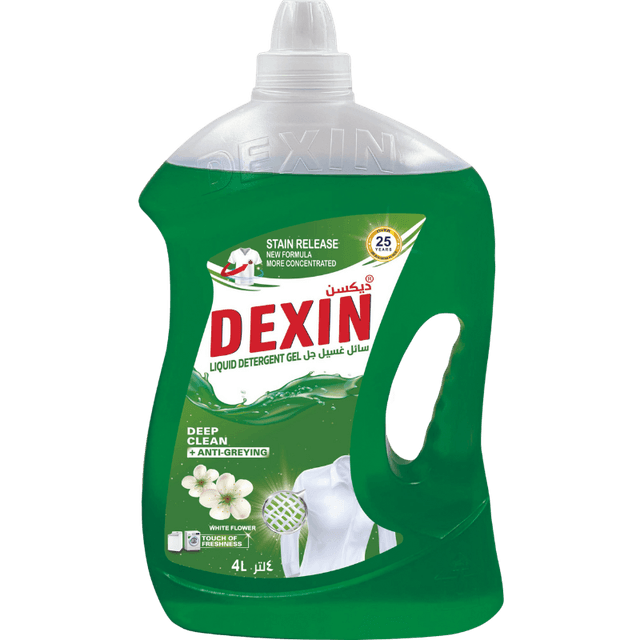 Dexin White Flower Gel Liquid Detergent, 4L