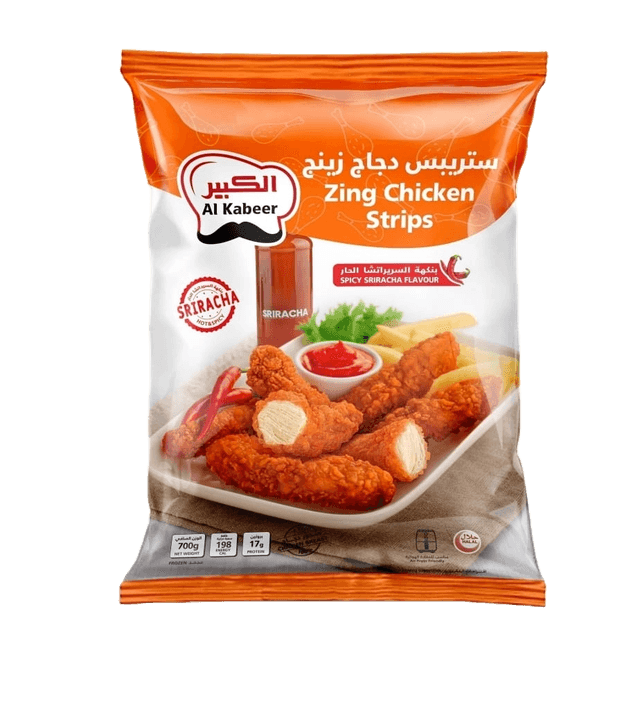 Al Kabeer Frozen Zing Chicken Strips Spicy Sriracha, 700g