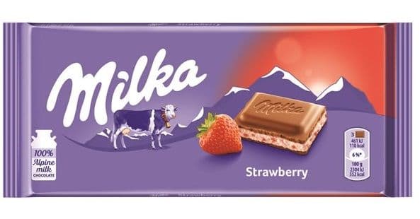 Milka Chocolate W/ Strawberry, 100g