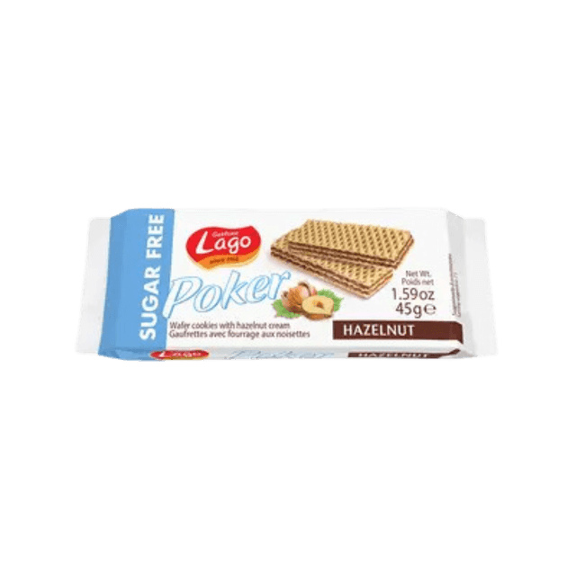 Lago Poker Sugar Free Hazelnut Wafer, 45g