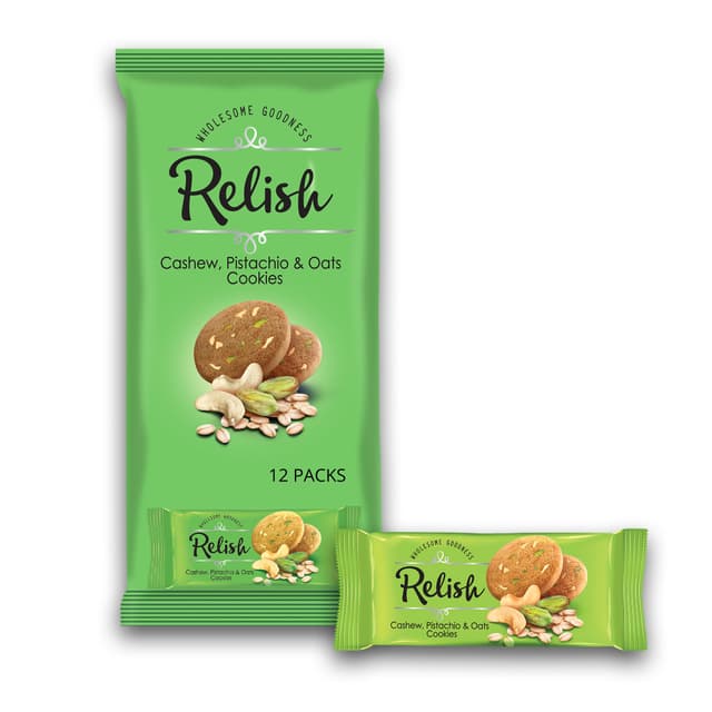 Relish Cashew, Pistachio & Oats Cookies, 12x42g