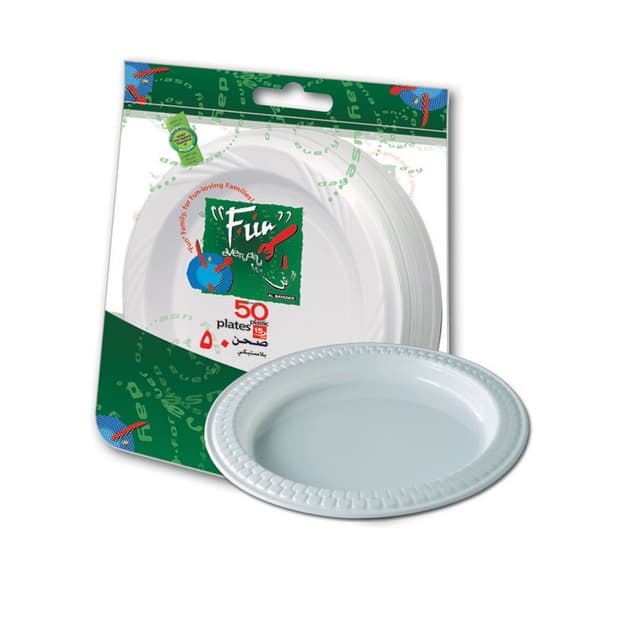 Fun Plastic Plate Medium 18cm 50 Pcs