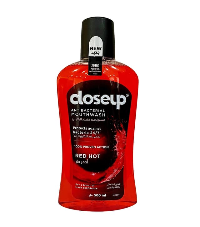 Close Up Red Hot Antibacterial Mouthwash, 500ml