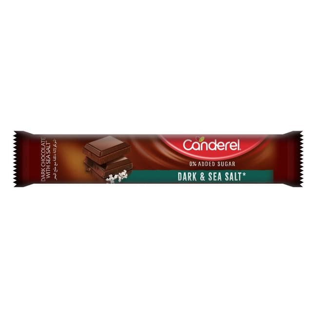Canderel 0% Added Sugar Dark Chocolate & Sea Salt Bar, 27g