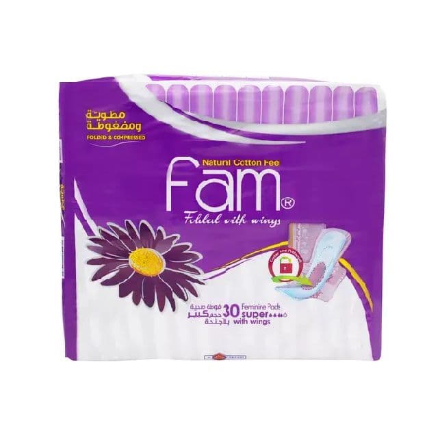 Fam Feminine Pads Wing Mx Fold Super 30 Pads