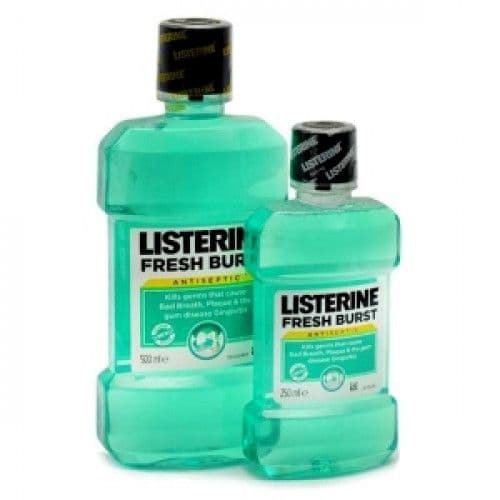 Listerine Fresh Burst Mouthwash, 500ml + 250ml