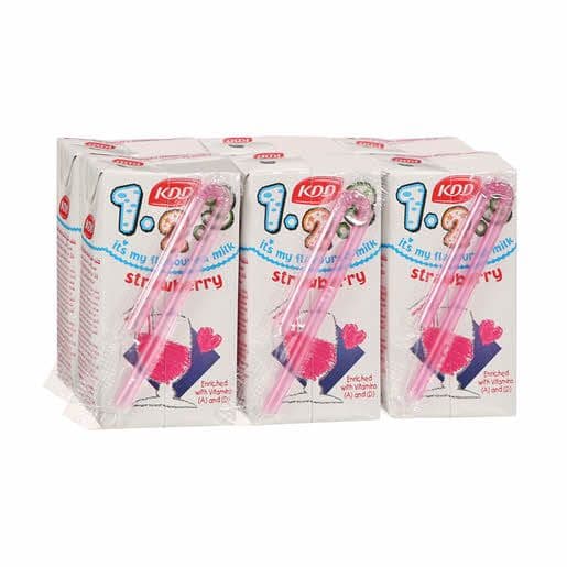 KDD Strawberry UHT Milk, 6x125ml