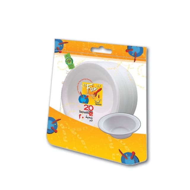 Fun White Foam Bowls, 20x4oz