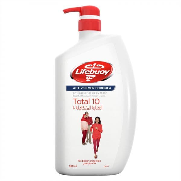 Lifebuoy Total 10 Antibacterial Body Wash, 500ml