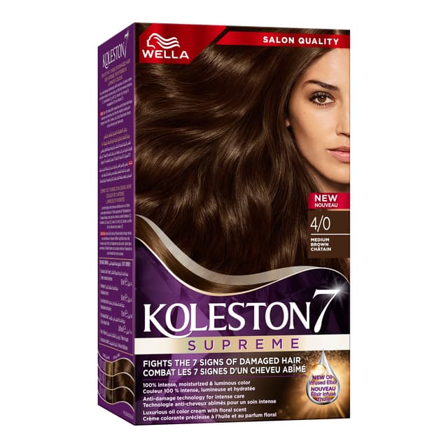Wella Koleston Medium Brown 4/0 Hair Color Kit