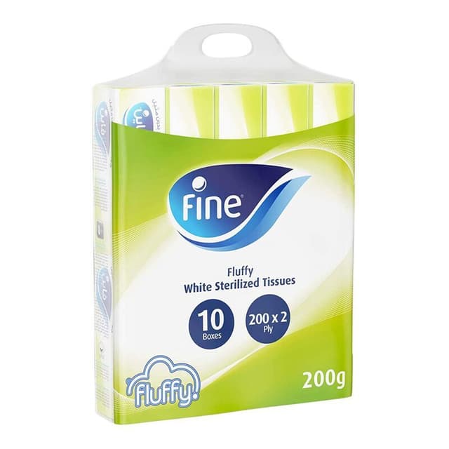 Fine Facial Tissue Fluffy, 10x200 Sheets