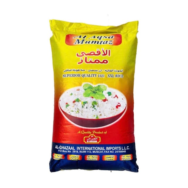 Al Aqsa Mumtaz XXL Rice, 35kg