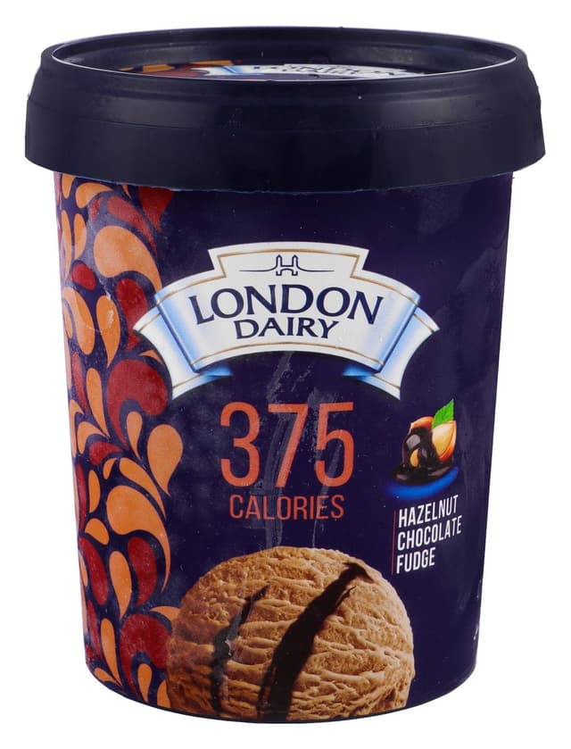 London Dairy Low Calorie Hazelnut Choco. Fudge Ice Cream 473ml