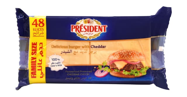 President Burger Cheddar Cheese 48 Slices 800 g