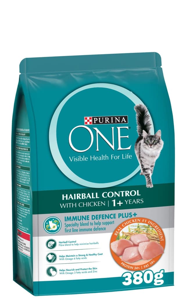 Purina One Hairball Control Chicken Cat Food 380g