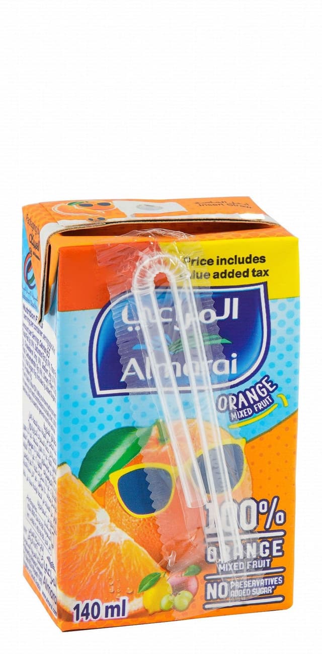 Almarai Uht Orange Mixfruit 100% Carton Juice, 140ml