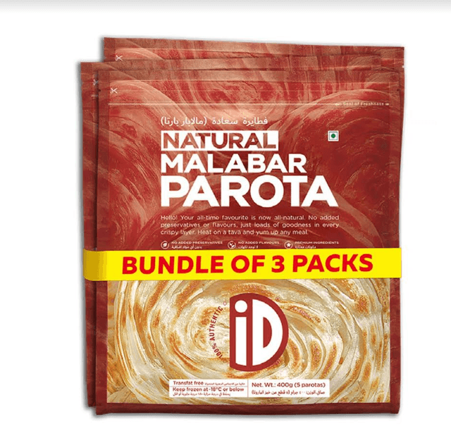 ID Frozen Malabar Paratha, 5 Pieces, 3x400g