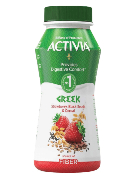 Activia Strawberry & Black Seeds Greek Drinkable Yoghurt, 180ml