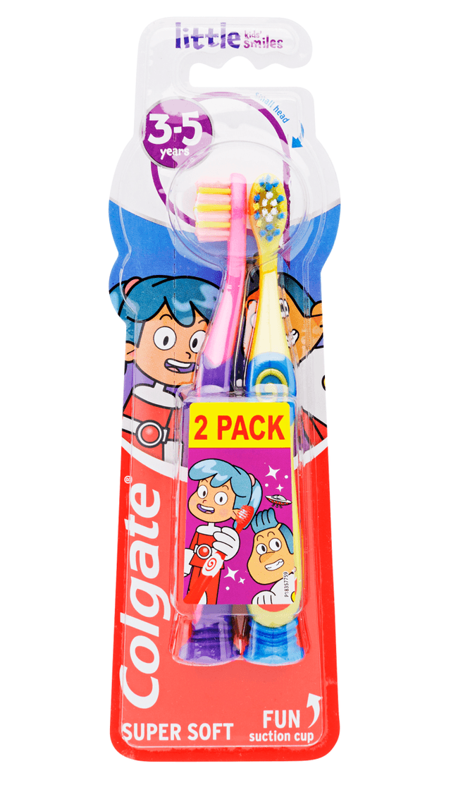Colgate 3-5 Little Kids Smiles Super Soft Toothbrush, 2 Pieces