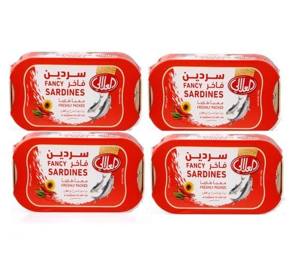 ألالي سردين فاخر في زيت عباد الشمس بالفلفل الحار, 4x100g