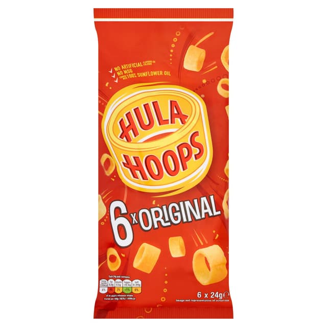 Hula Hoops Original Salted Potato Rings, 6x24g