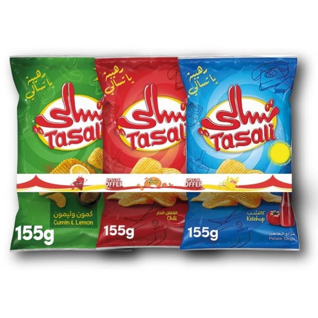 Tasali Potato Chips, 3x155g