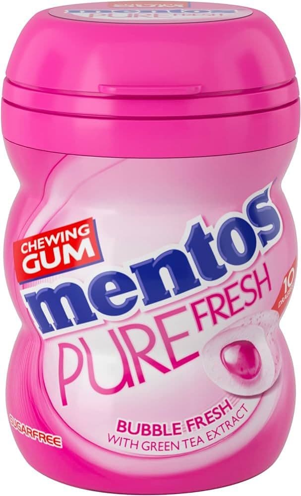 Mentos Pure Fresh Bubble Fresh Chewing Gum with Pure Green Tea Extract