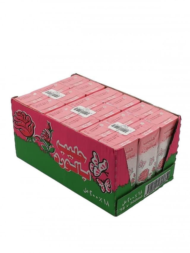 Awal Rose Flavour Milk Tetra Pack, 18x200ml