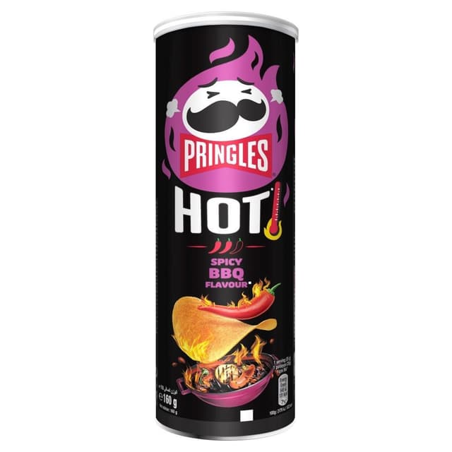 Pringles Hot Spicy Bbq Flavour Potato Chips, 160g
