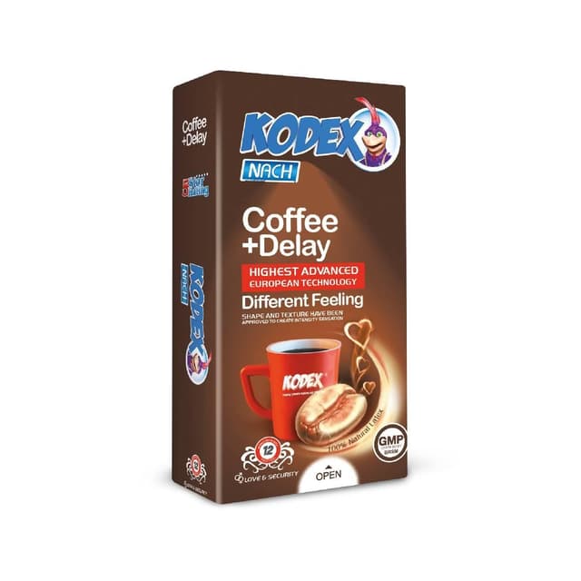 Kodex Nach Coffee+Delay Condoms, 12 Condoms