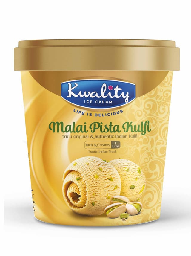 Kwality Malai Pista Kulfi Ice Cream, 1L