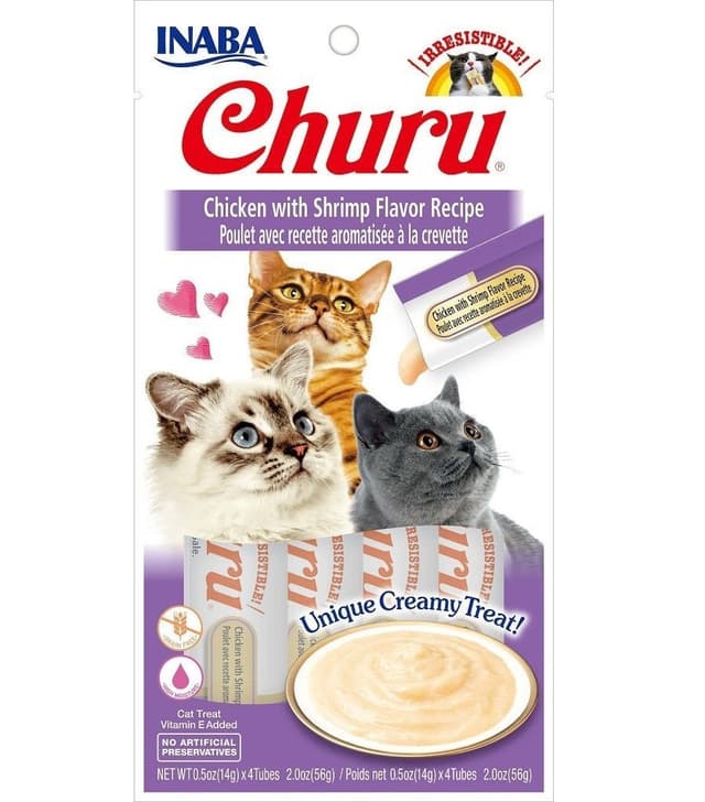 Inaba Churu Chicken with Shrimp Recipe Cat Treats, 56g