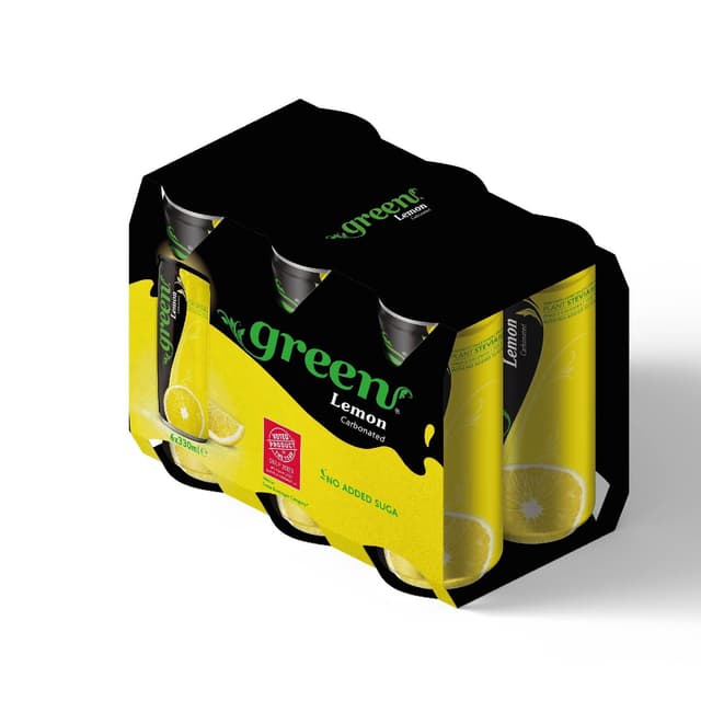 Green Lemon Carbonated Soft Drink Can, 6x330ml