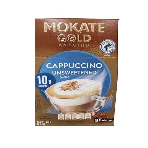 Mokate Gold Unsweetened Cappuccino Sachets, 10x14g