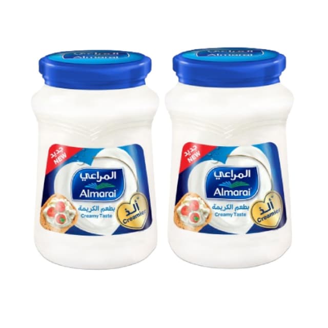 المراعي جبن كريمي قابل للدهن جرة زرقاء، 2x500g