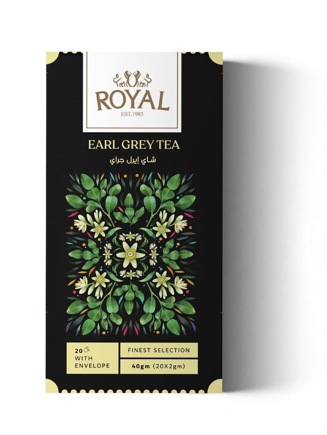 Royal Black Tea Early Grey Tea Bags, 20 Tea Bags