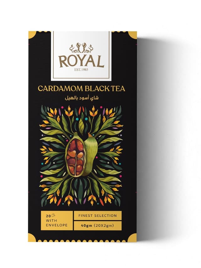 Royal Black Tea Cardamon Tea Bags, 20 Tea Bags